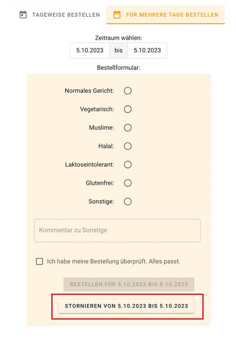 Bestellung ändern oder stornieren .